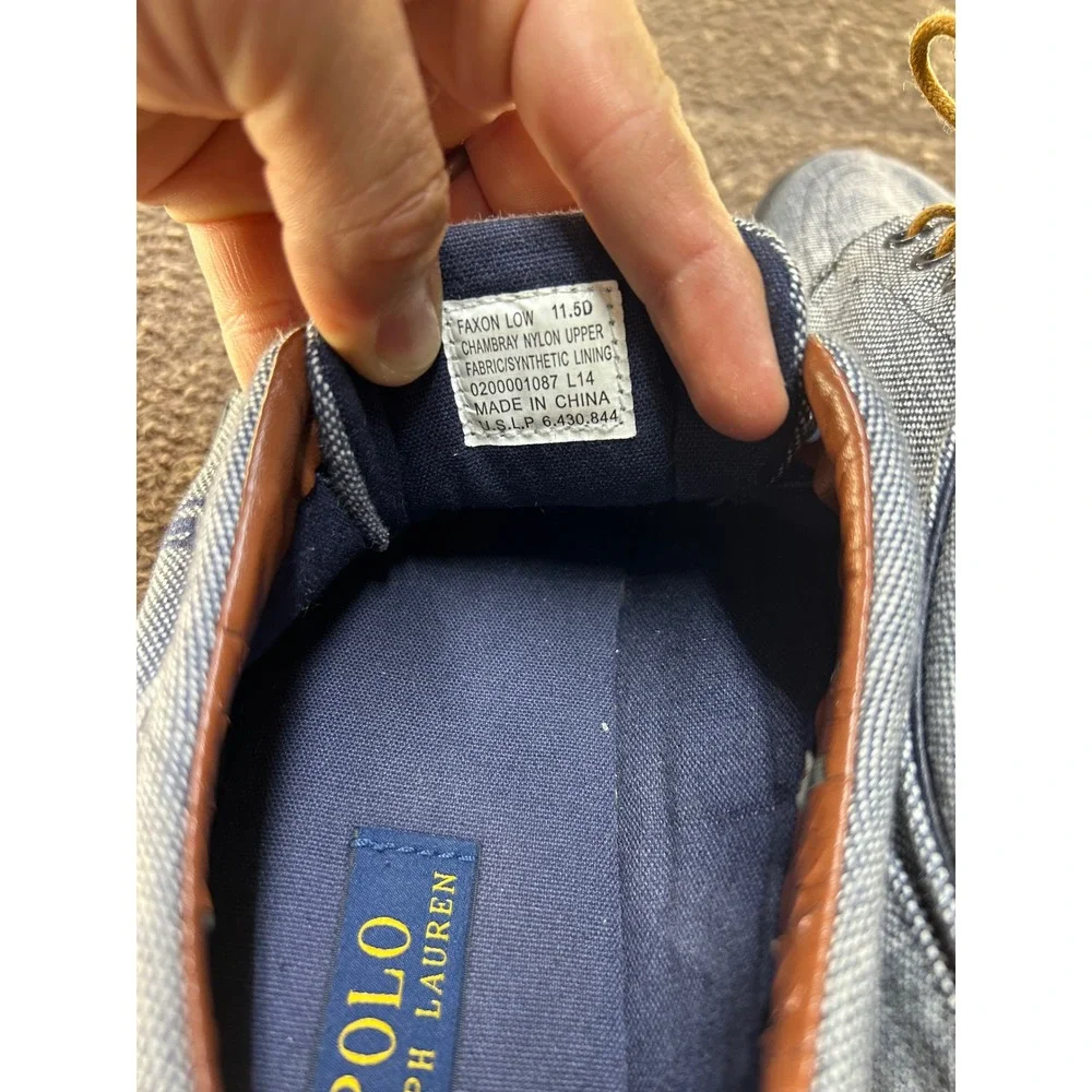 Polo Ralph Lauren Faxon Low Mens Chambray Blue Sneakers 11.5D 0200001087 L14